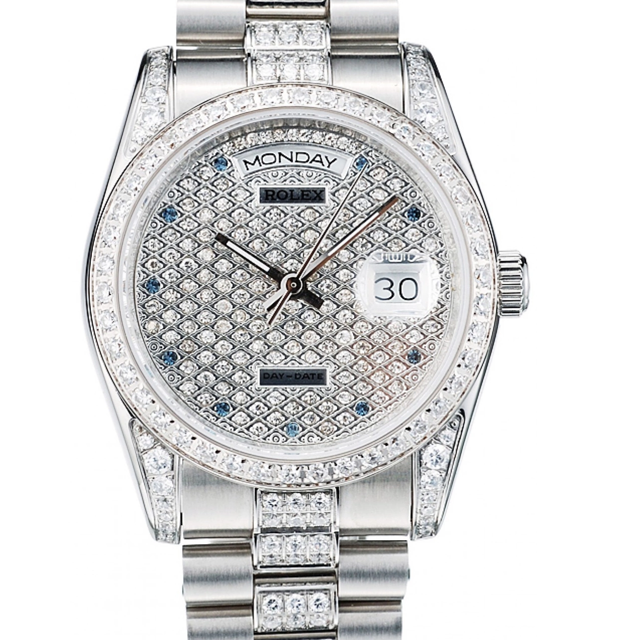 Steel Bracelet 41986 Diamond Rolex Stainless Dial DayDate Plated Diamond Plated 0815
